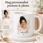 Mug personnalisé prénom et photo – Tasse avatar sur mesure – Cadeau original femme homme anniversaire
