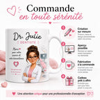 Mug Dentiste Personnalisé avec Prénom, Cadeau Merci Dentiste, Tasse Métier Cabinet Dentaire