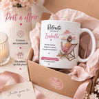 Mug Retraite Femme Personnalisé avec Prénom, Cadeau Retraite Original, Tasse Départ Collègue