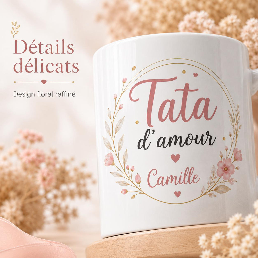 Tasse personnalisée Tata avec prénom – Mug en céramique 325 ml