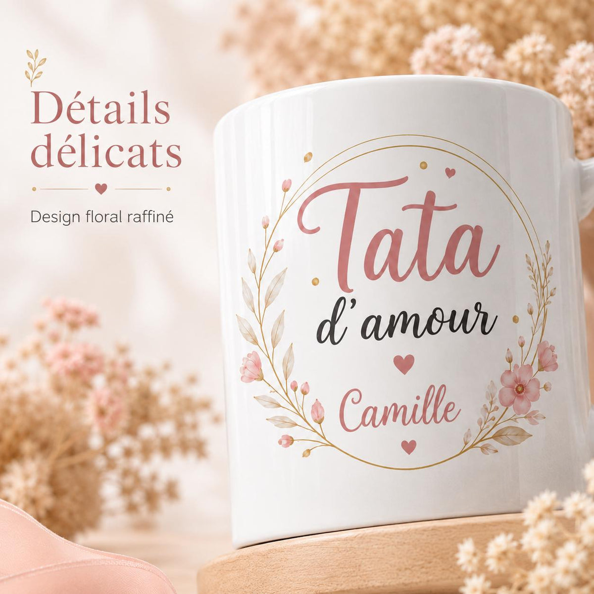 Tasse personnalisée Tata avec prénom – Mug en céramique 325 ml