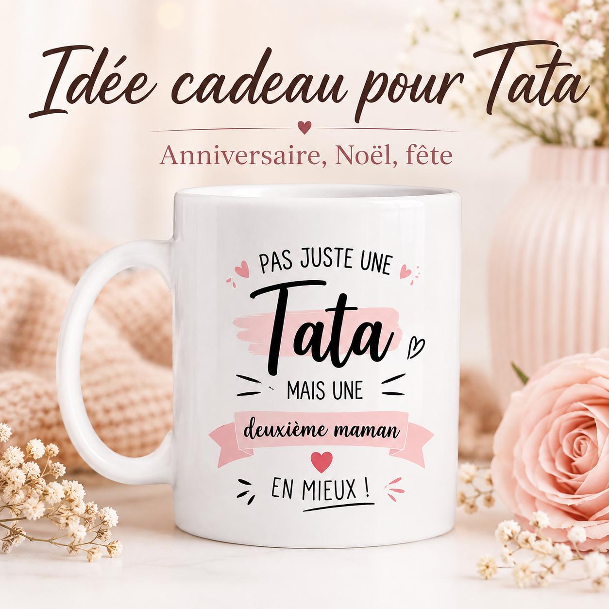 Tasse personnalisée Tata – Mug avec prénom, cadeau original pour une tata
