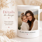 Tasse personnalisée photo et texte – Mug avec photo, cadeau personnalisé anniversaire couple famille - tasse céramique personnalisable