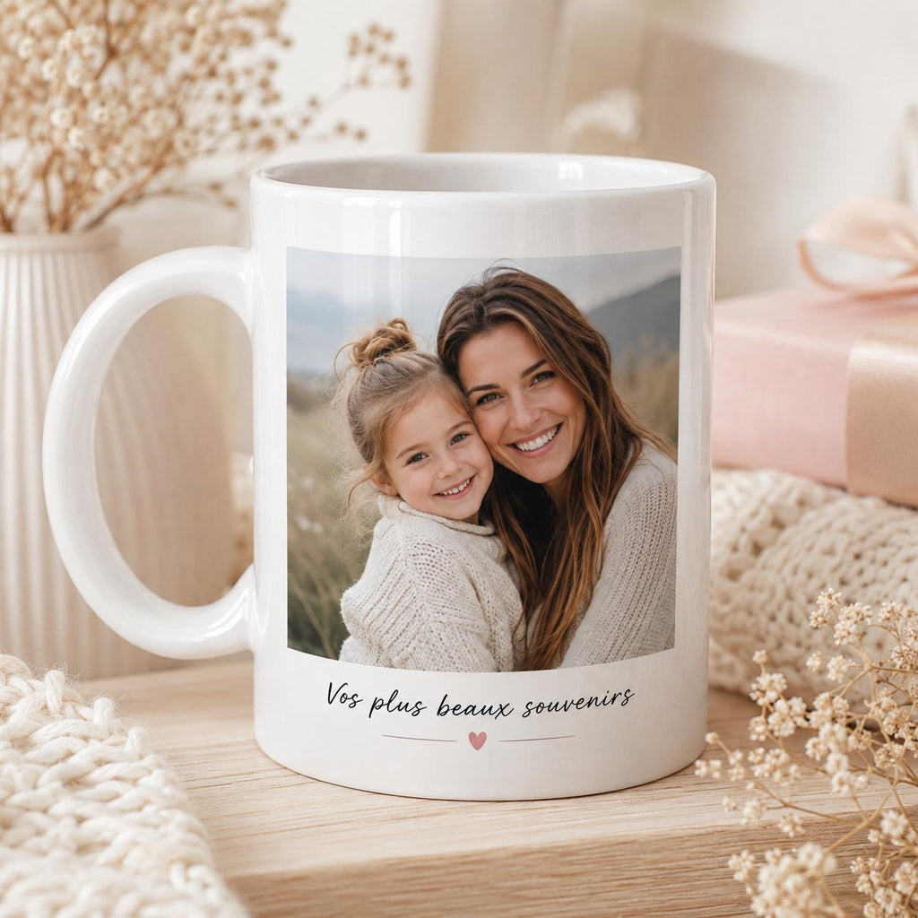 Tasse personnalisée photo et texte – Mug avec photo, cadeau personnalisé anniversaire couple famille - tasse céramique personnalisable