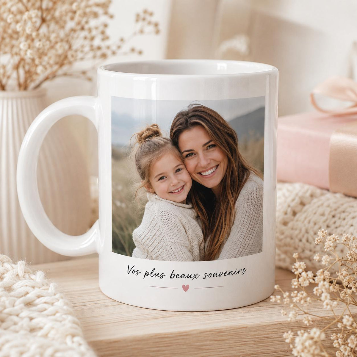 Tasse personnalisée photo et texte – Mug avec photo, cadeau personnalisé anniversaire couple famille - tasse céramique personnalisable