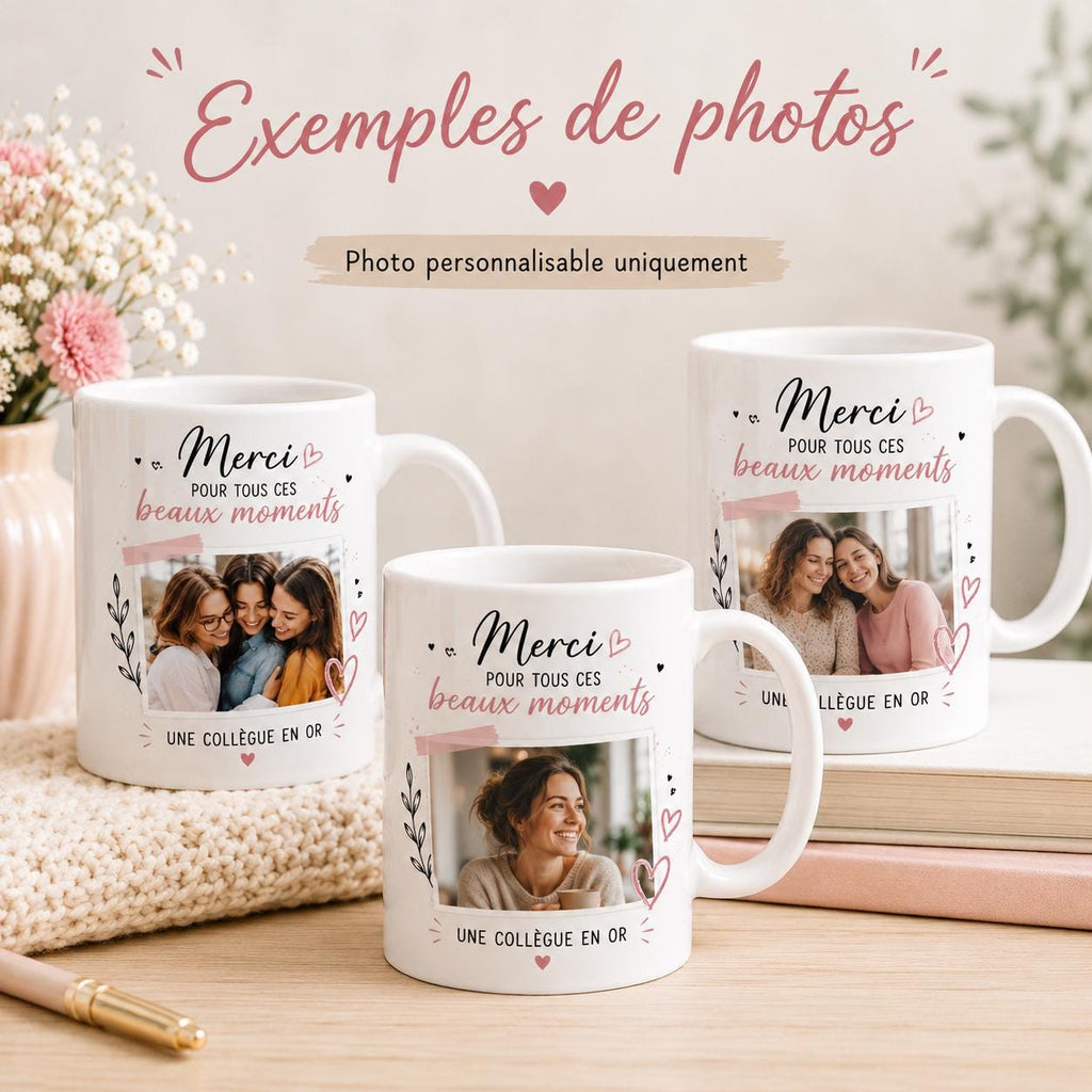 Mug personnalisé collègue avec photo – Tasse personnalisée, cadeau départ collègue, équipe bureau