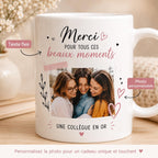 Mug personnalisé collègue avec photo – Tasse personnalisée, cadeau départ collègue, équipe bureau