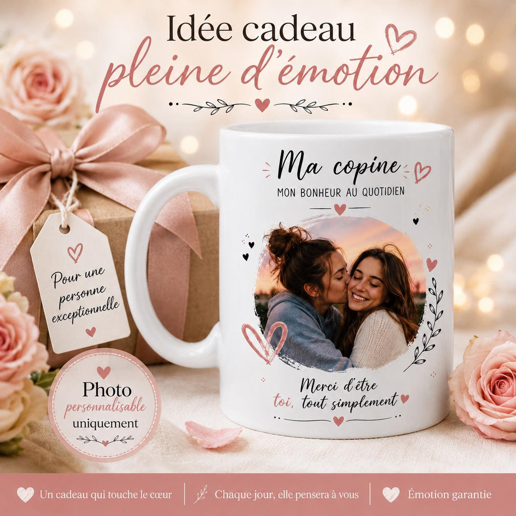 Tasse personnalisée copine avec photo – Mug photo amie, cadeau meilleure amie, anniversaire