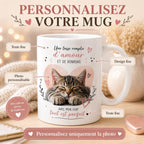 Tasse personnalisée Chat avec photo – Mug photo animal, cadeau amoureux des chats, souvenir personnalisé