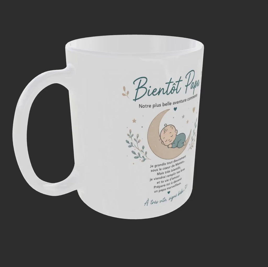 Mug Futur Papa Naissance – Cadeau Bientôt Papa avec Message Bébé