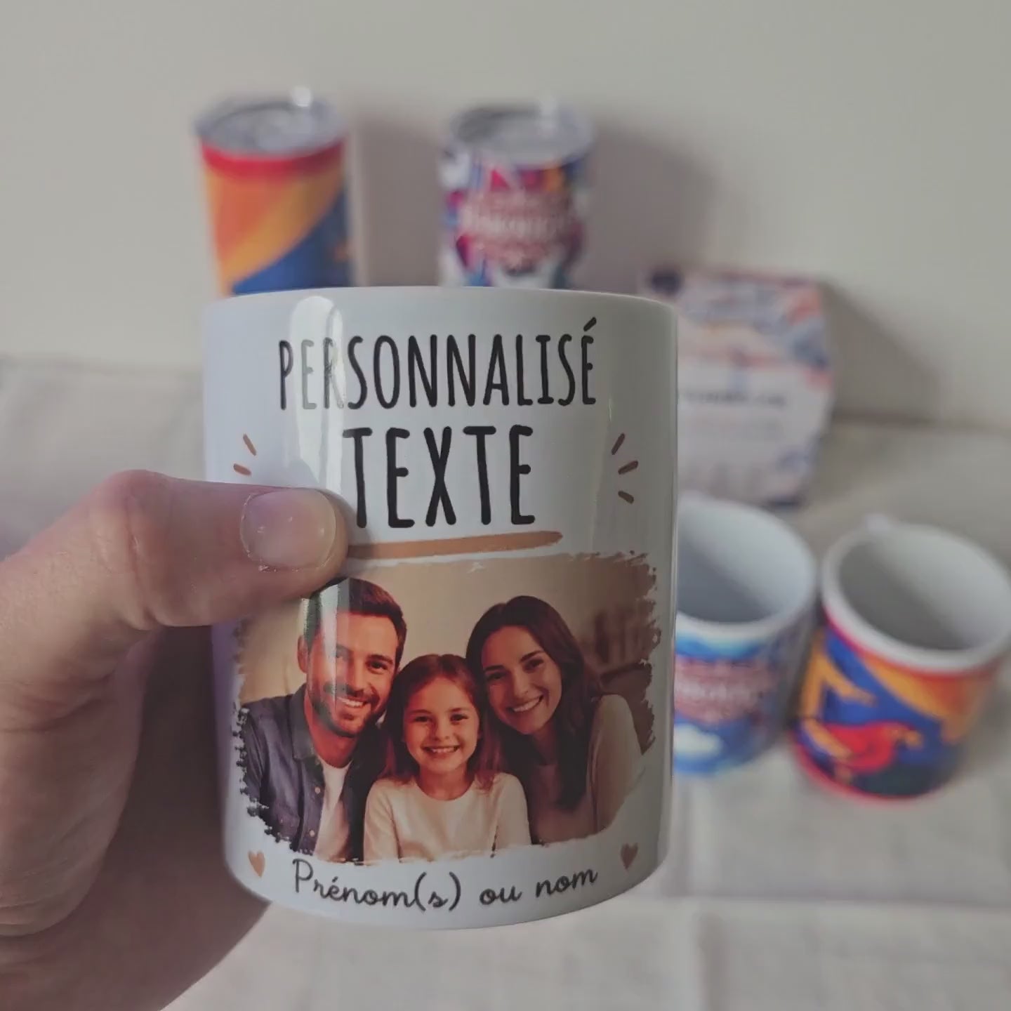 Mug Personnalisé Photo et Prénom, Tasse Céramique Personnalisée, Cadeau Maman Fête des Mères, Idée Cadeau Anniversaire Famille