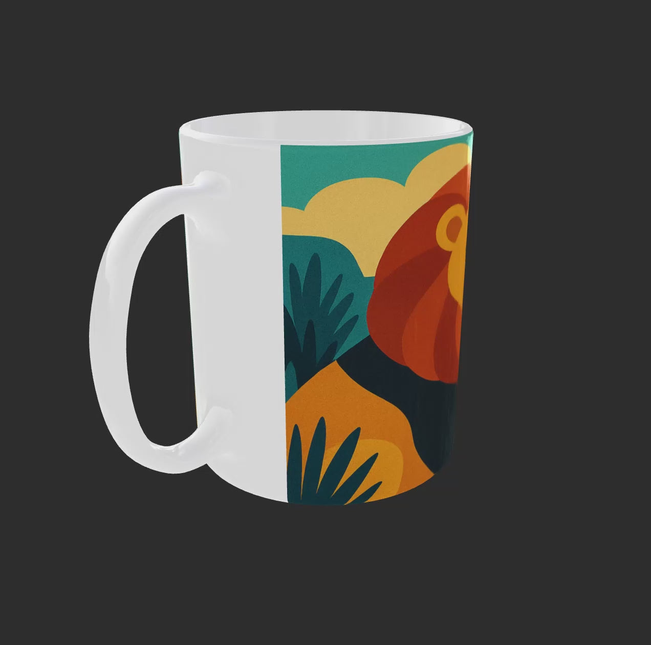 Mug en céramique lion